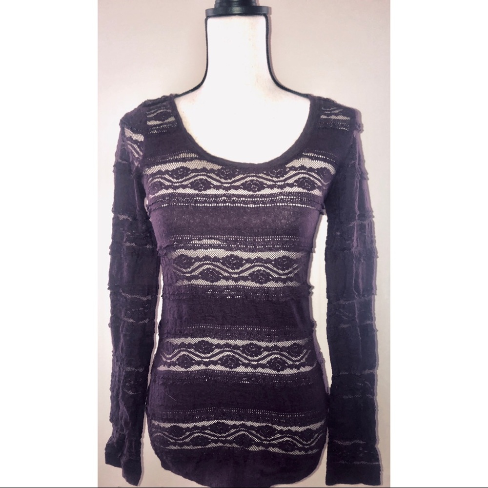 Express Lacy Crochet-Like Top